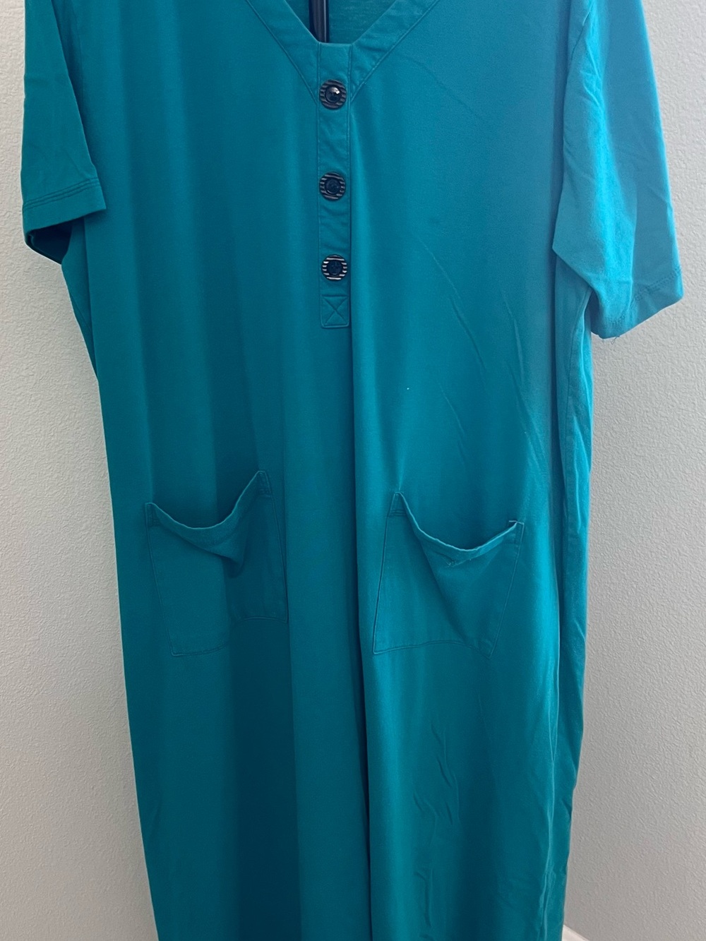 Anthony Richards Teal Maxi Dress with Front Pockets